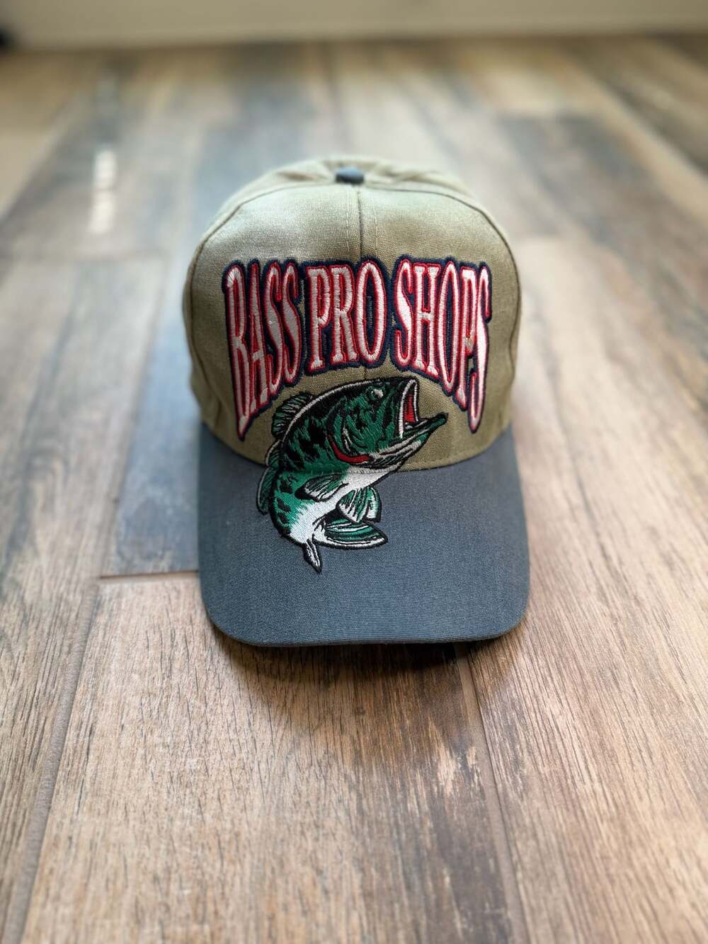 Vintage Bass Pro Shops Big Fish Embroidered Snapback Hat 90s RARE